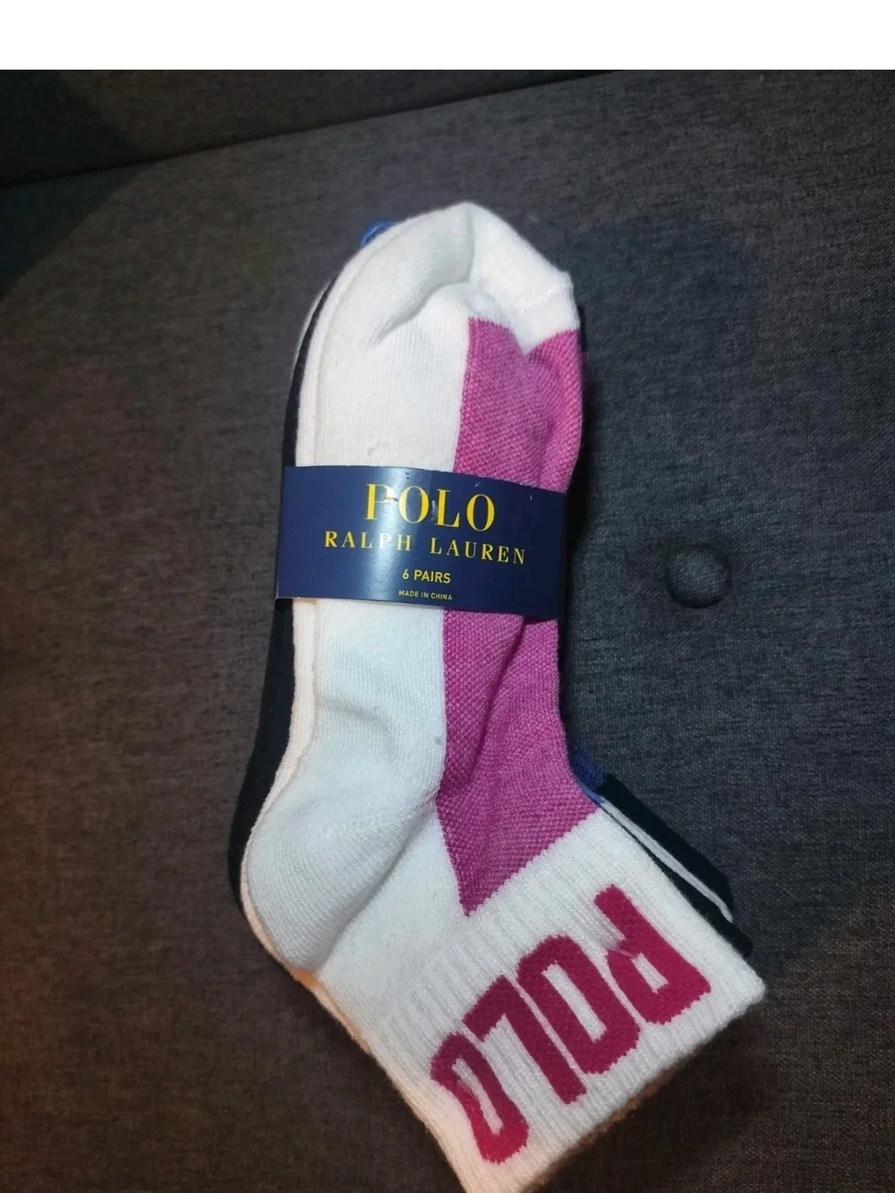 Polo Ralph Lauren 6 Pack Ankle Socks Size 9-11 Assorted Colors NWT
